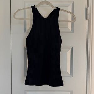 Athleta Black Ribbed Women's swim tankini top size S